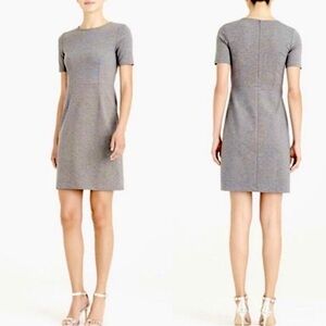 J Crew Mercantile Ponte Pencil Mini Dress Size 2 Neutral Gray Sheath Business